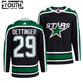 Dallas Stars Trikot Jake Oettinger 29 Adidas 2022-23 Schwarz Reverse Retro 2.0 Authentic - Kinder